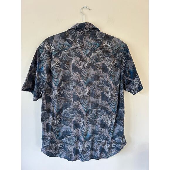 Tommy Bahama mens button down shirt size L blue palm tree print short sleeve - Picture 3 of 6